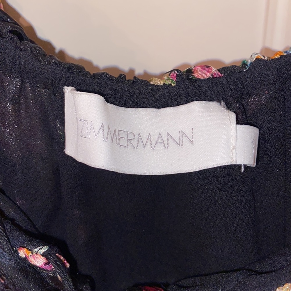 Zimmermann Honour Floral-print Tiered Silk Midi Dress In Black- siz… - Picture 9 of 15